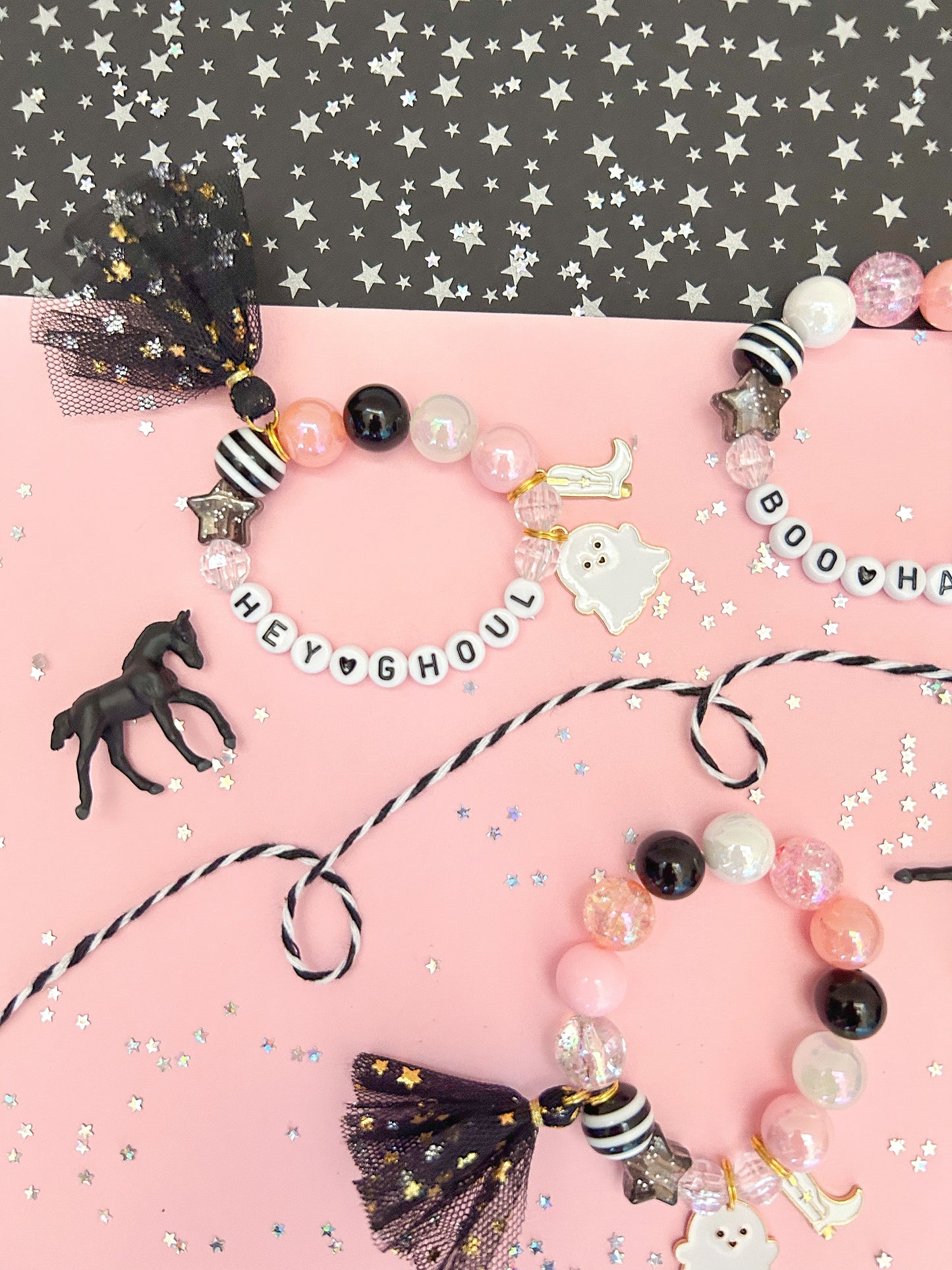Country Cowgirl Ghost Cowboy Boot Kids Charm Bracelet
