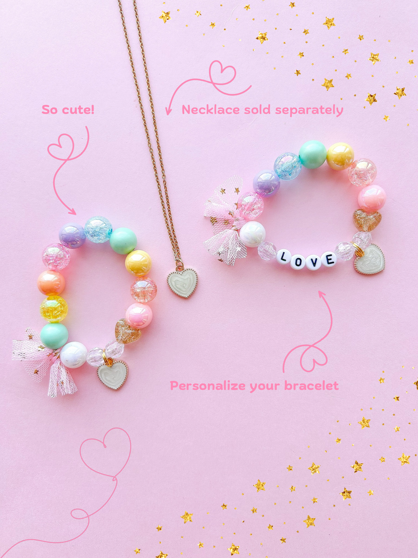 Valentine Enamel Heart Charm Bracelet Personalized