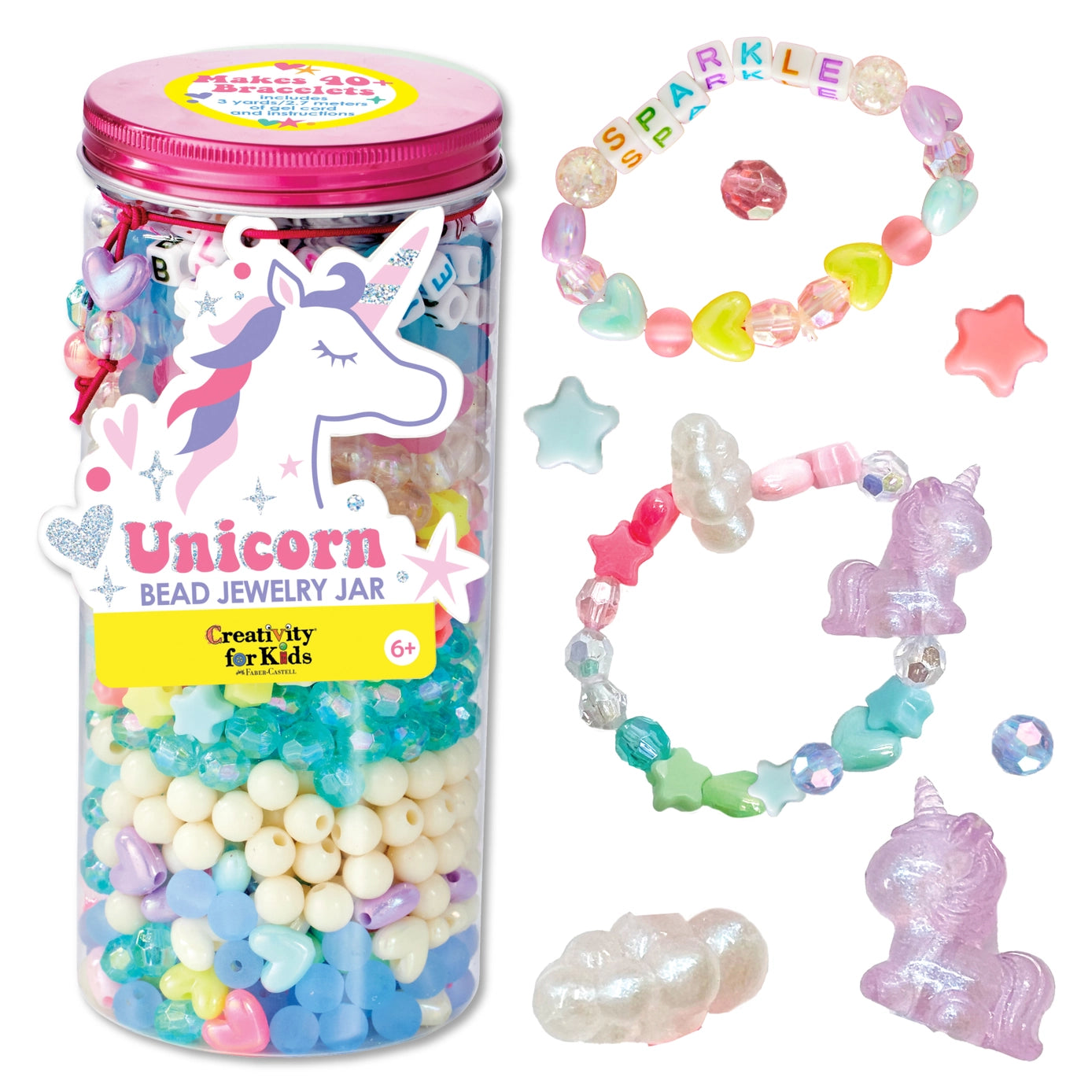 Bead Jewelry Jar - DIY Bracelet Craft Kit for Kids: Unicorn