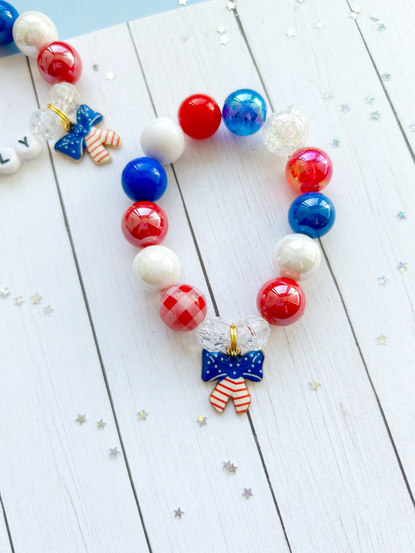 Patriotic Ribbon Charm Bracelet - Customizable