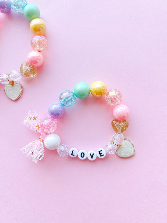 Valentine Enamel Heart Charm Bracelet Personalized