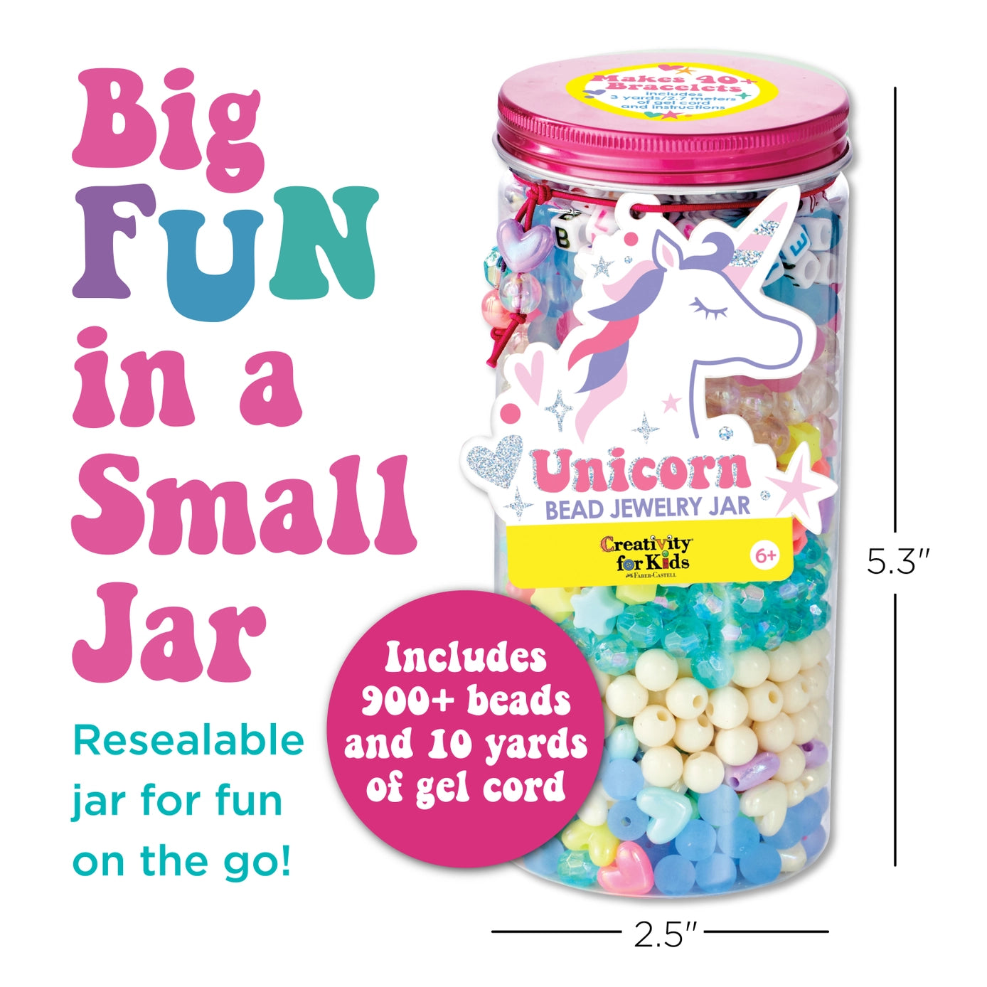 Bead Jewelry Jar - DIY Bracelet Craft Kit for Kids: Unicorn