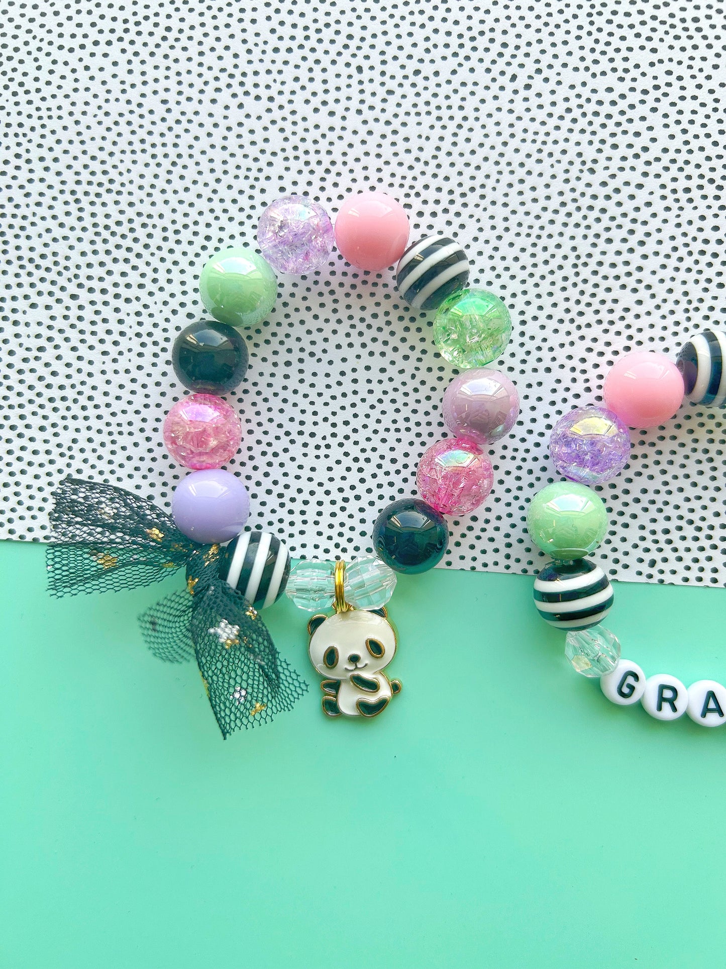 Panda Bear Beaded Charm Bracelet