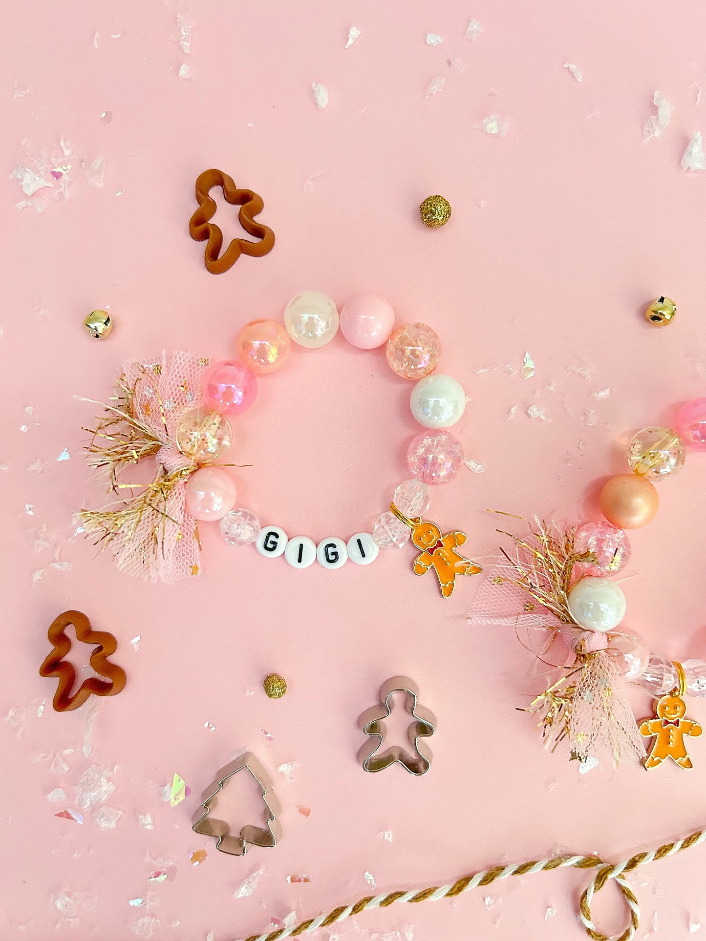 Christmas Holiday Kids Sweet Gingerbread Charm Bracelet