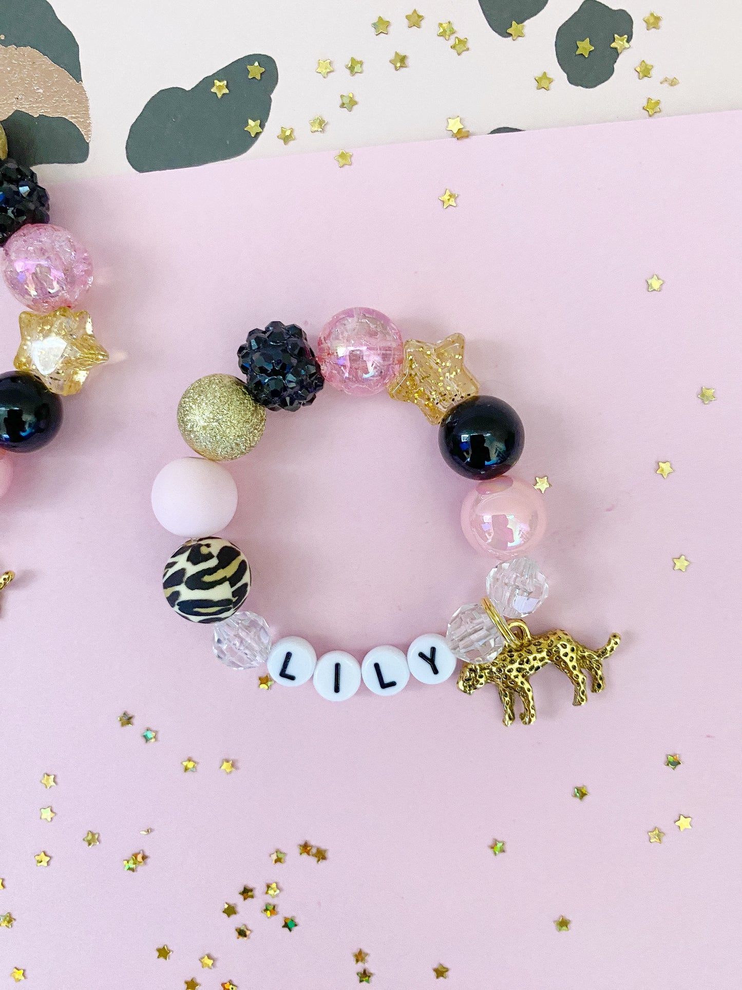 Leopard Charm Bracelet - Customizable