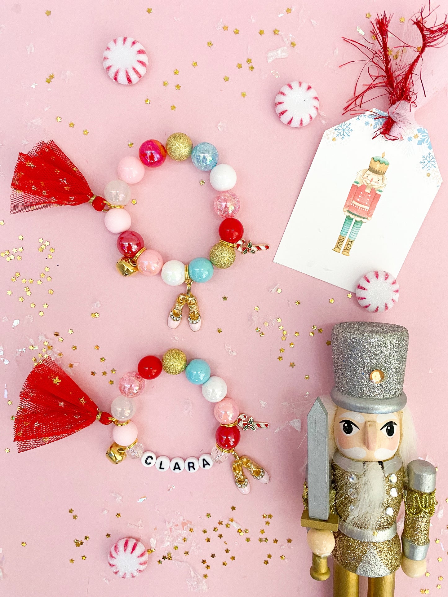 Holiday Nutcracker Sugar Plum Fairy (Pink) Charm Bracelet