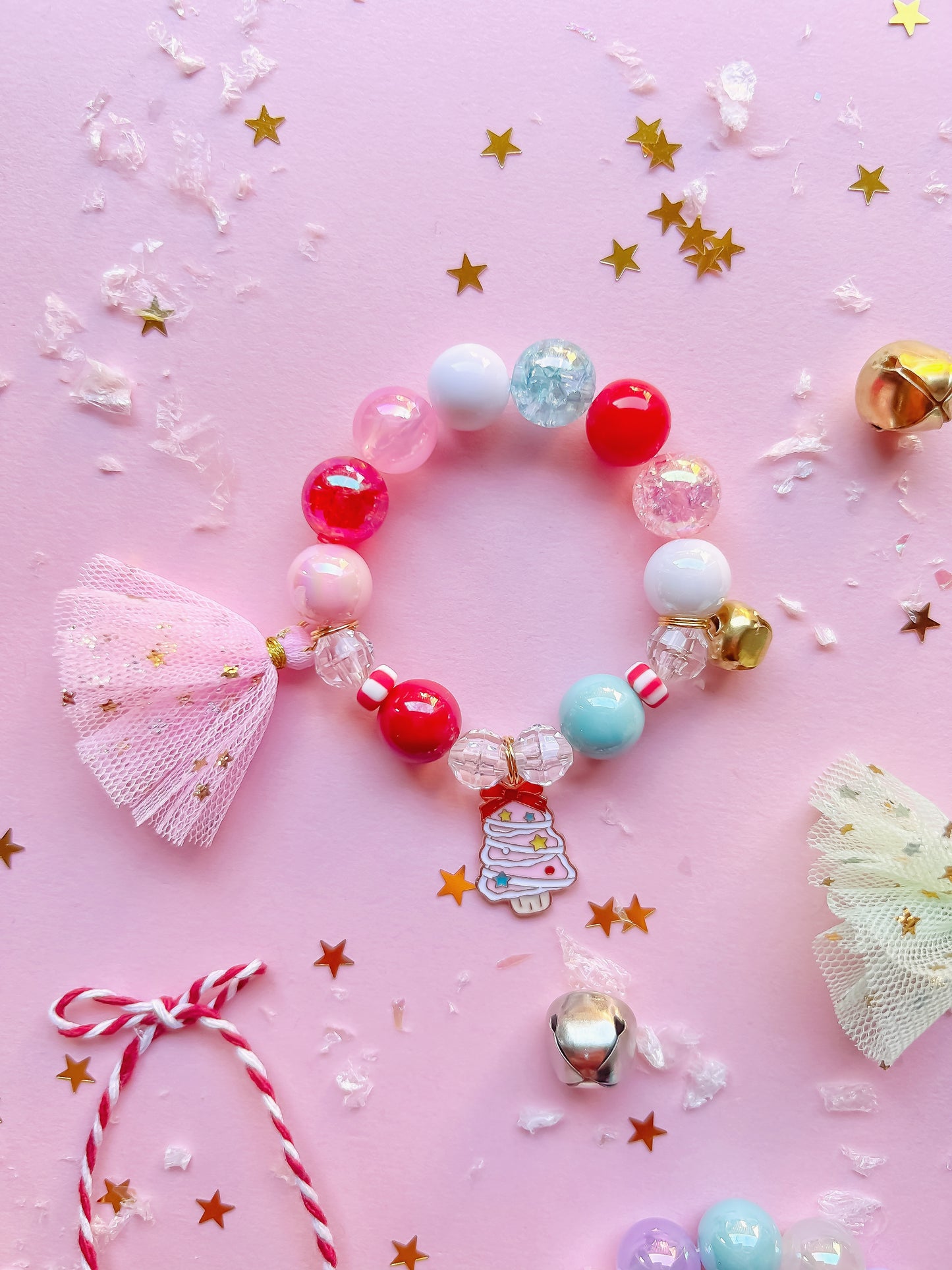 Starlette Collection, Sugarplum Tree, Evergreen Sparkle, Frosted Snowflake Christmas Bracelet