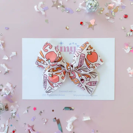Hair Bow - ABC Pink