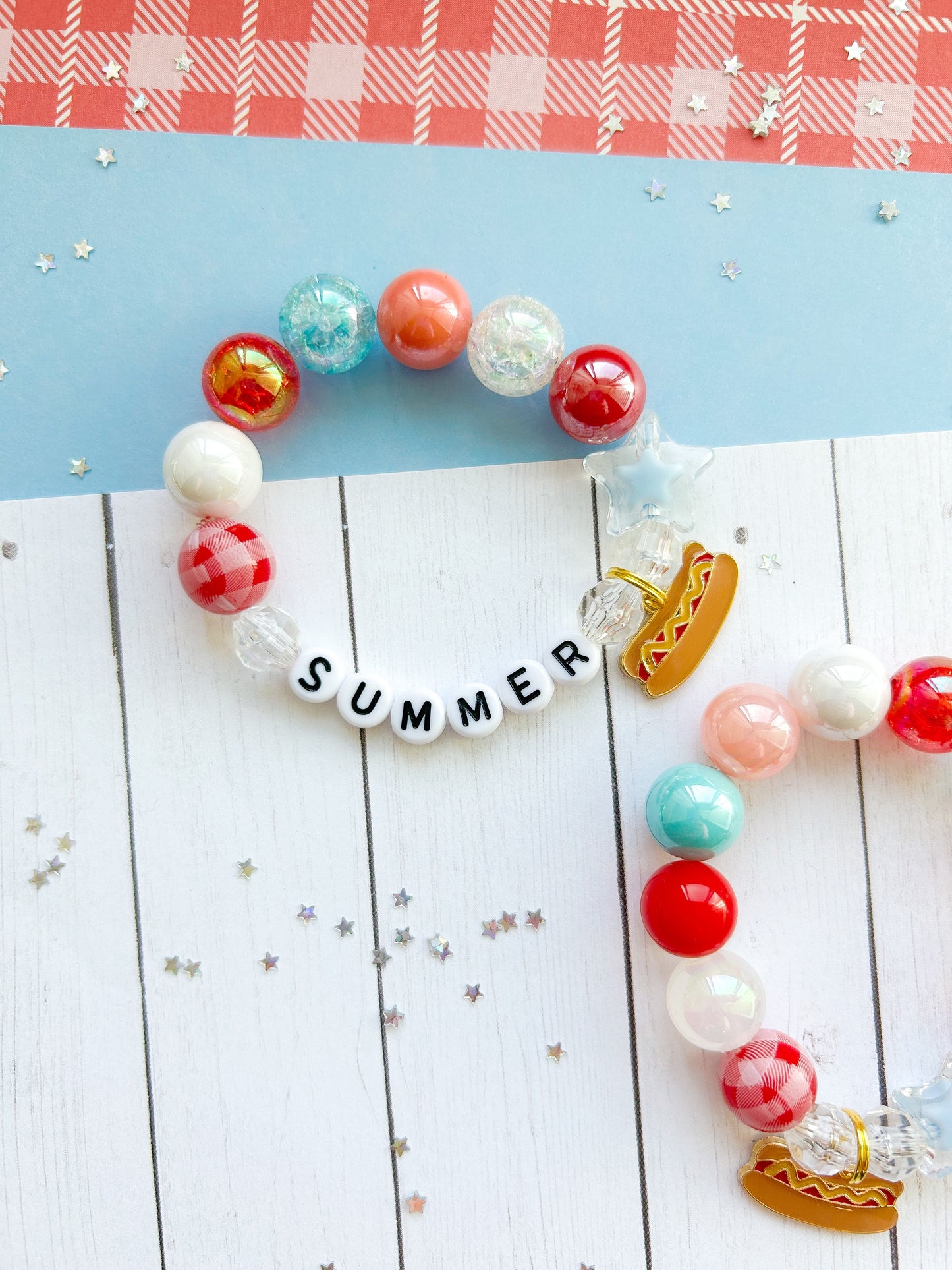 Summer Hot Dog Charm Bracelet - Customizable