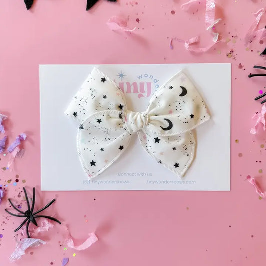 Hair Bow - Black & Pastel Stars