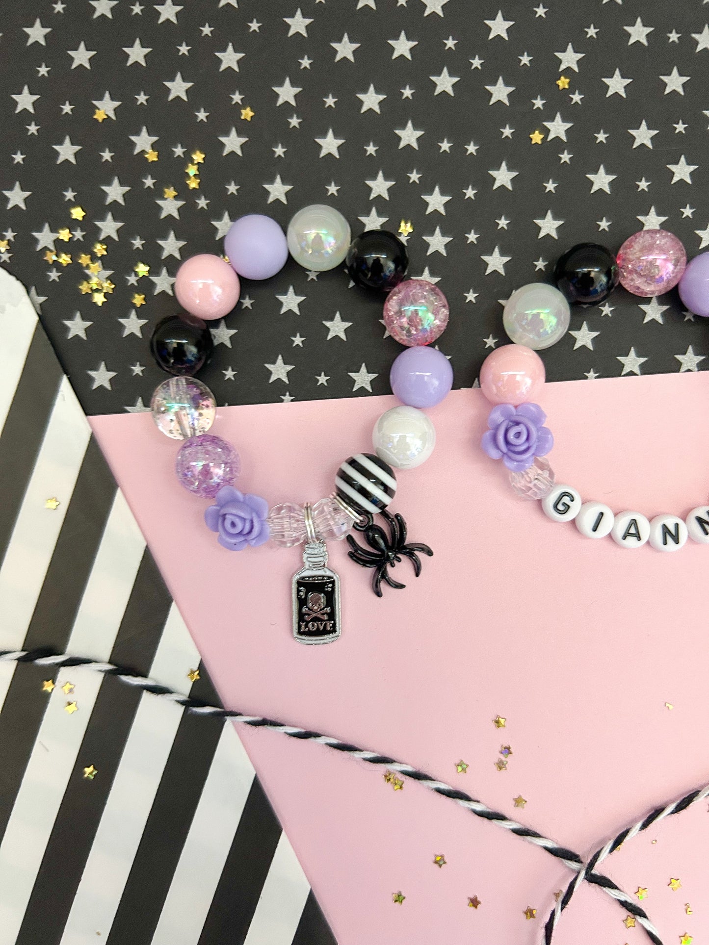 Halloween Magic Love Potion Kids Charm Bracelet, Personalized, Custom Name