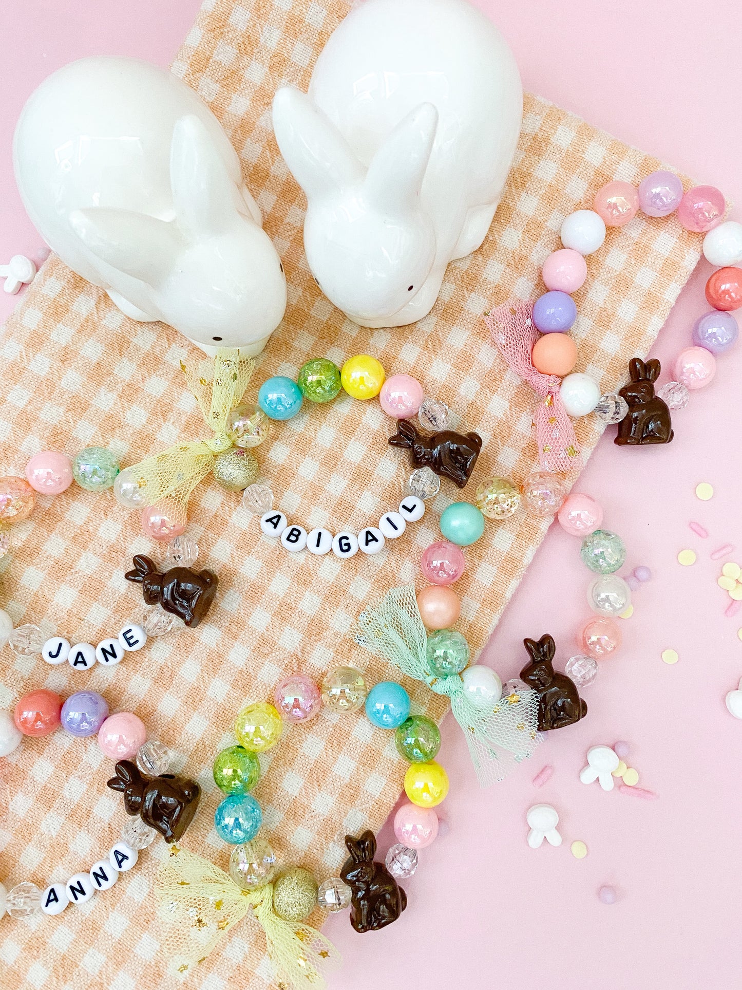 Chocolate Bunny Beaded Bracelet