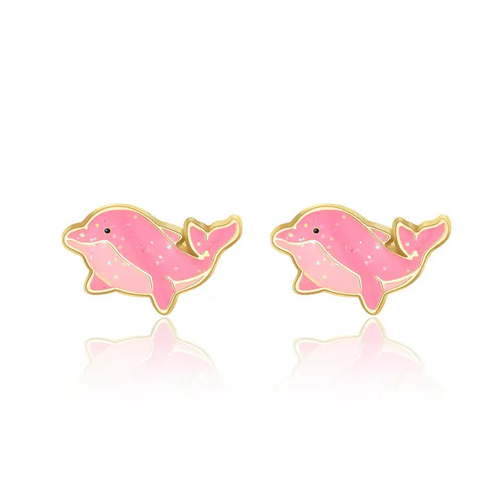 Stud Earrings - Hypoallergenic, Lead and Nickel Free - Dazzling Dolphin