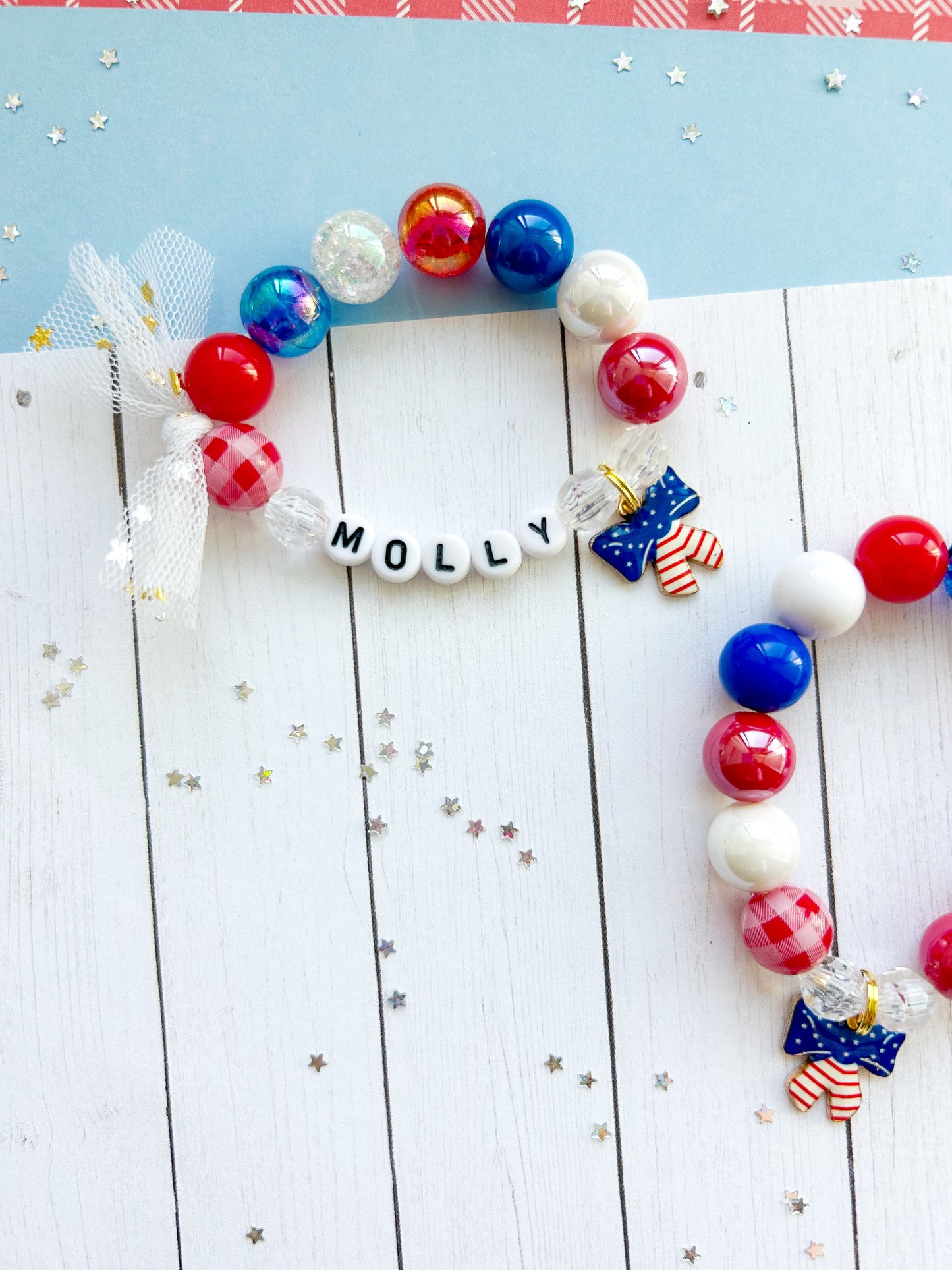 Patriotic Ribbon Charm Bracelet - Customizable