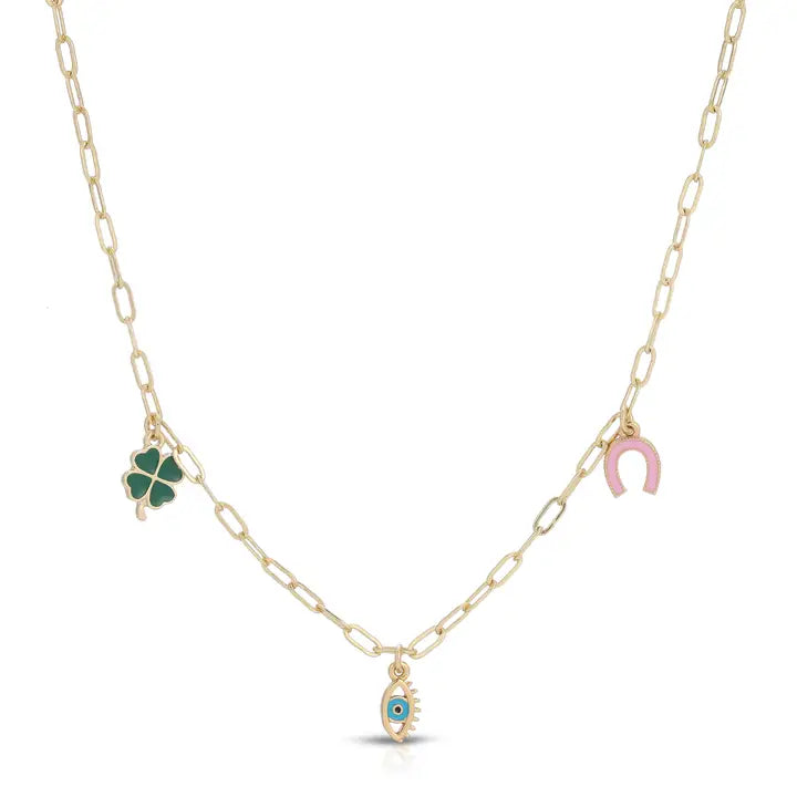 Enamel Treasure Necklace - Luck