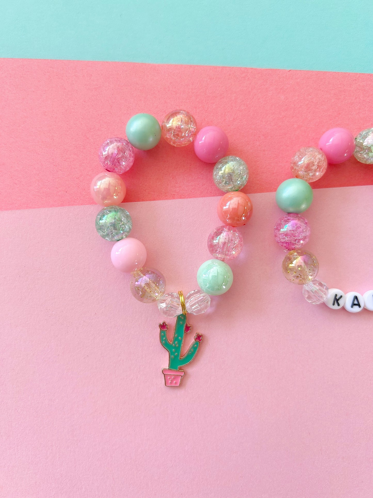 Cactus Southwest Beaded Charm Bracelet