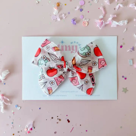 Hair Bow - Globes & Apples