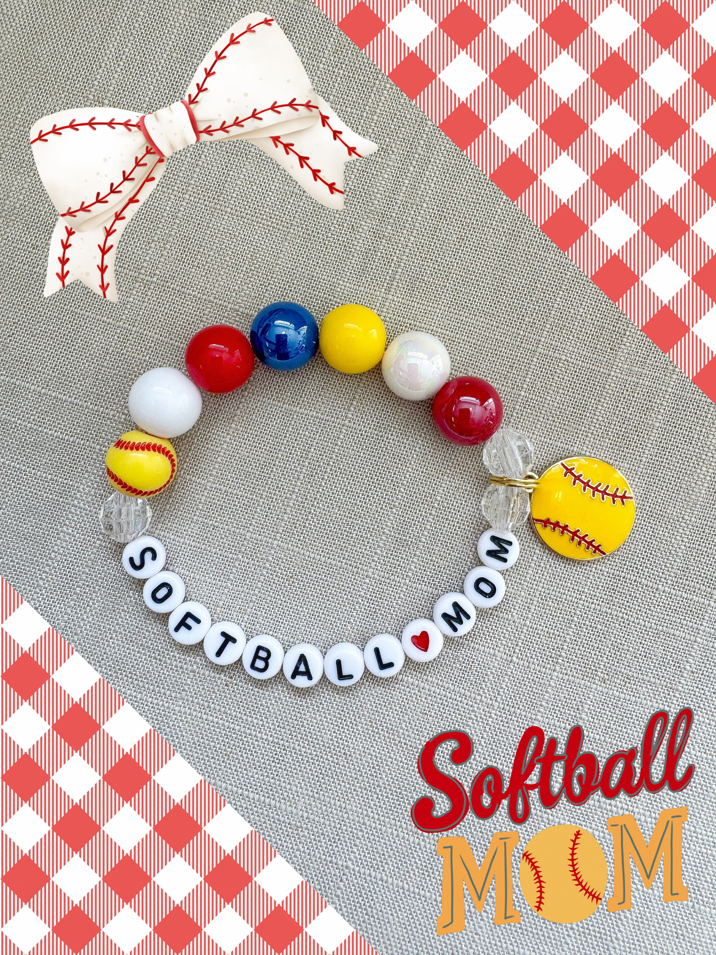 Baseball Mom or Baseball Sis Customizable Charm Bracelet
