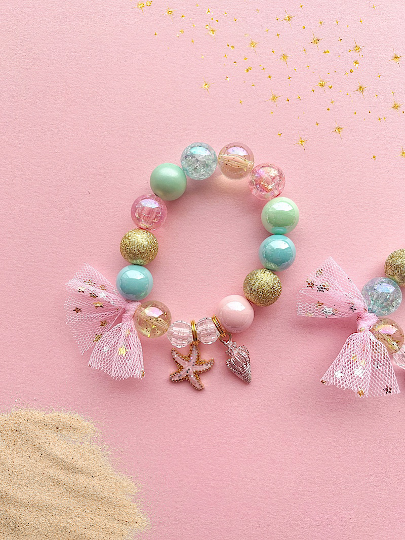 Starfish Seashell Ocean Beach Kids Charm Bracelet