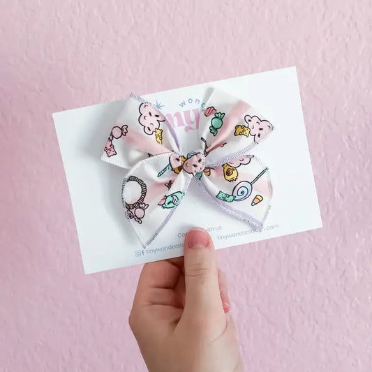 Hair Bow - Pastel Candy & Stripes