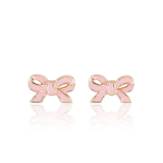 Stud Earrings - Hypoallergenic, Lead and Nickel Free - Pretty Pink Bows