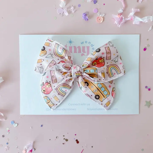 Hair Bow - Retro Back to School