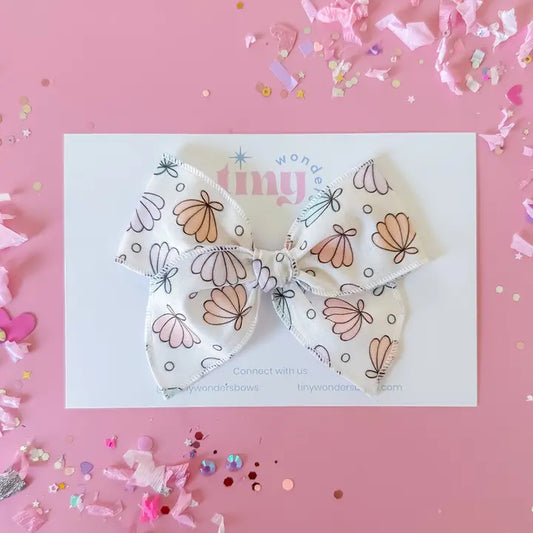 Hair Bow - Shells & Pearls