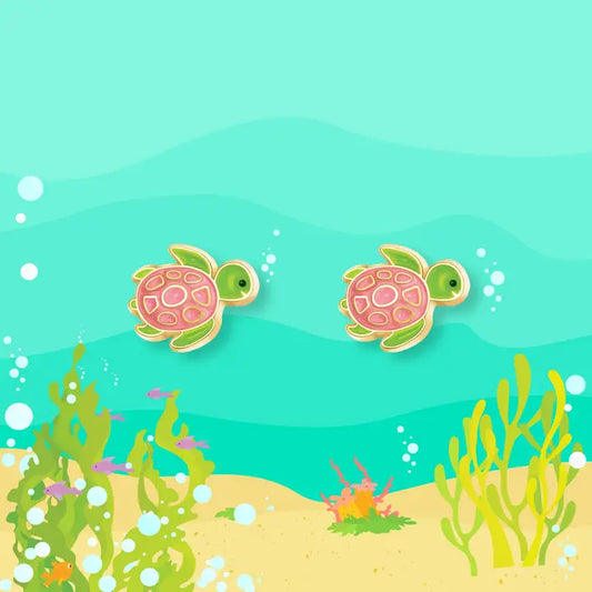 Stud Earrings - Hypoallergenic, Lead and Nickel Free - Turtle-Y Awesome
