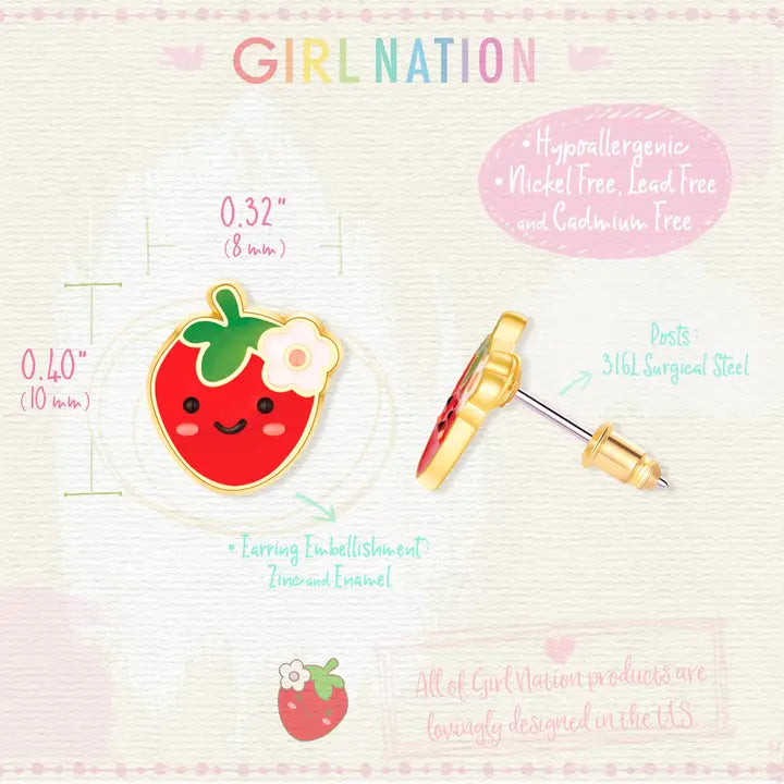 Stud Earrings - Hypoallergenic, Lead and Nickel Free - You're Berry Cutie