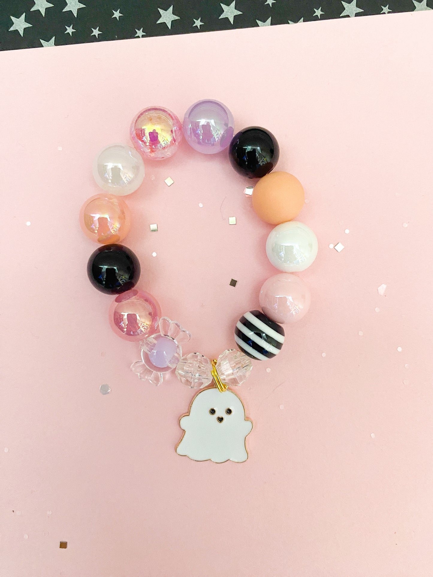 Halloween Trick or Treat Ghost Charm Bracelet