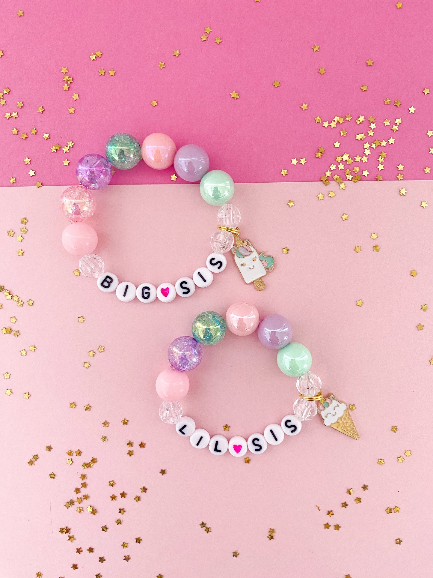Sweet Unicorns Big Sis OR Lil Sis Charm Bracelet