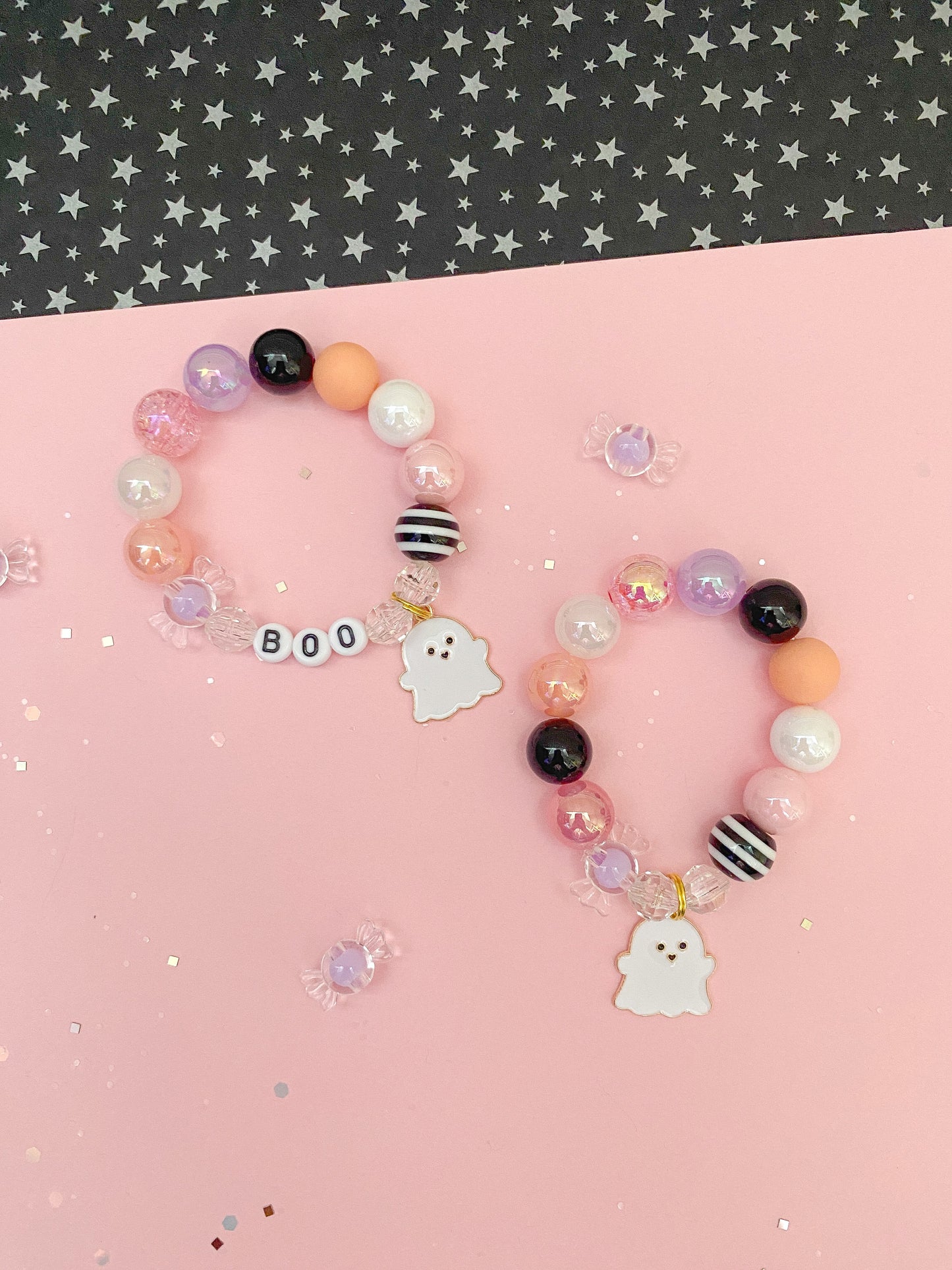 Halloween Trick or Treat Ghost Charm Bracelet