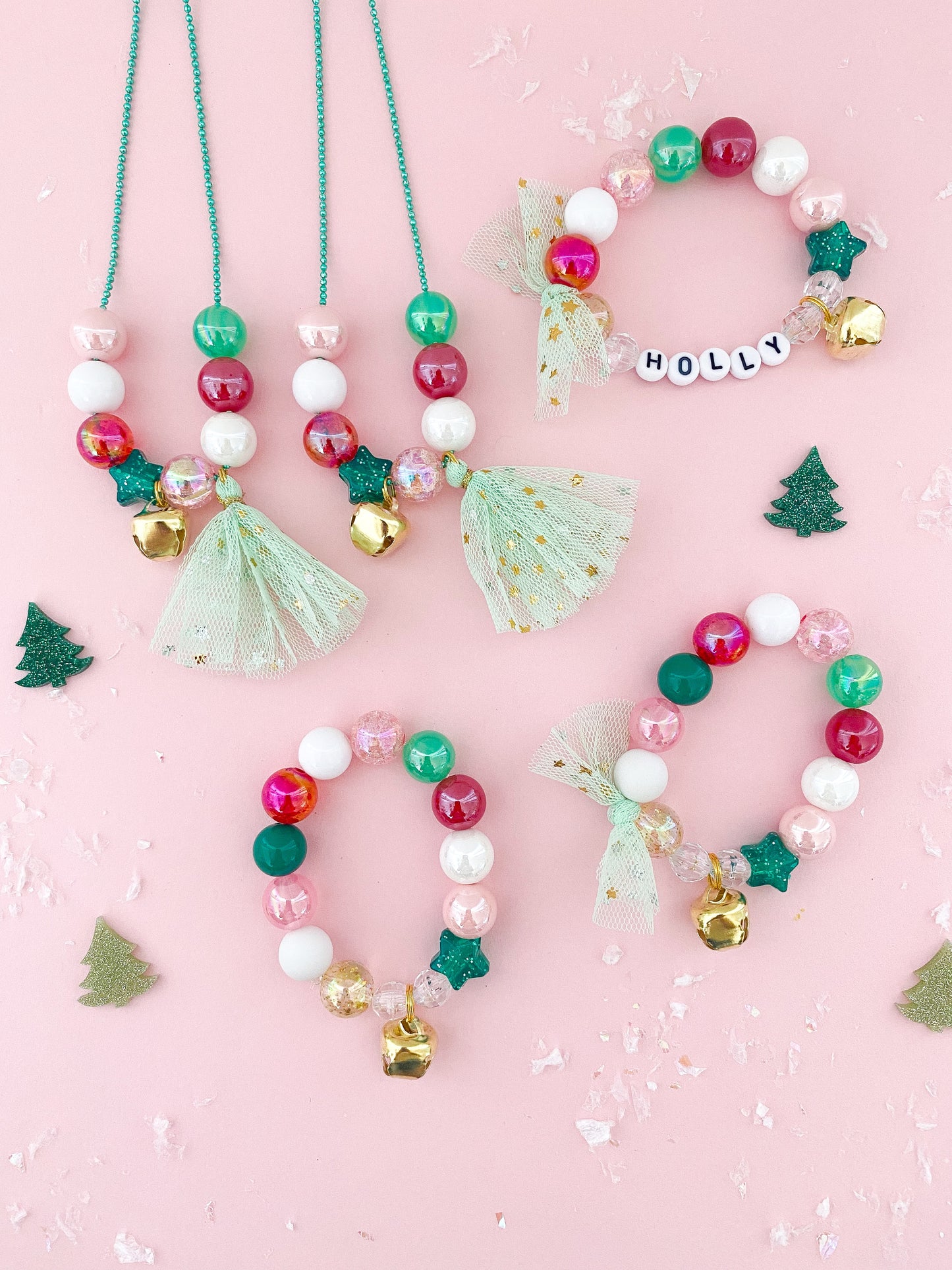 Christmas Holly Jolly Holiday Jingle Bell Charm Bracelet