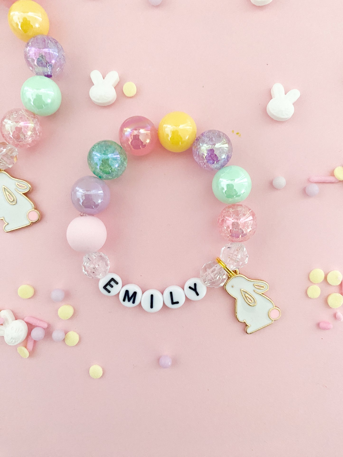Easter Bunny Charm Bracelet - Customizable