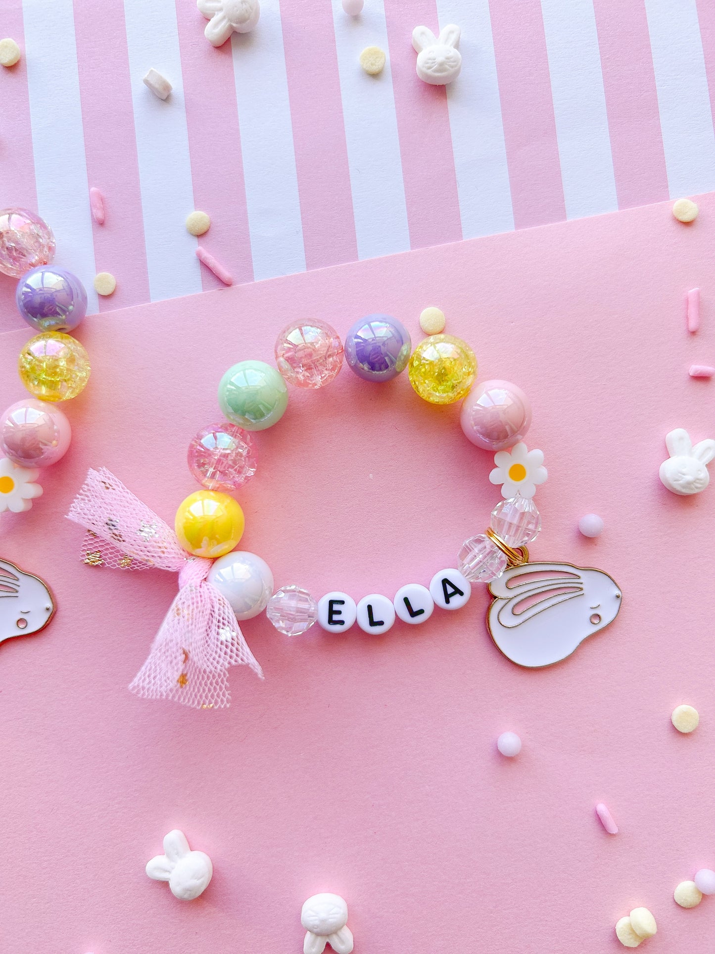 Daisy Bunny Beaded Charm Bracelet