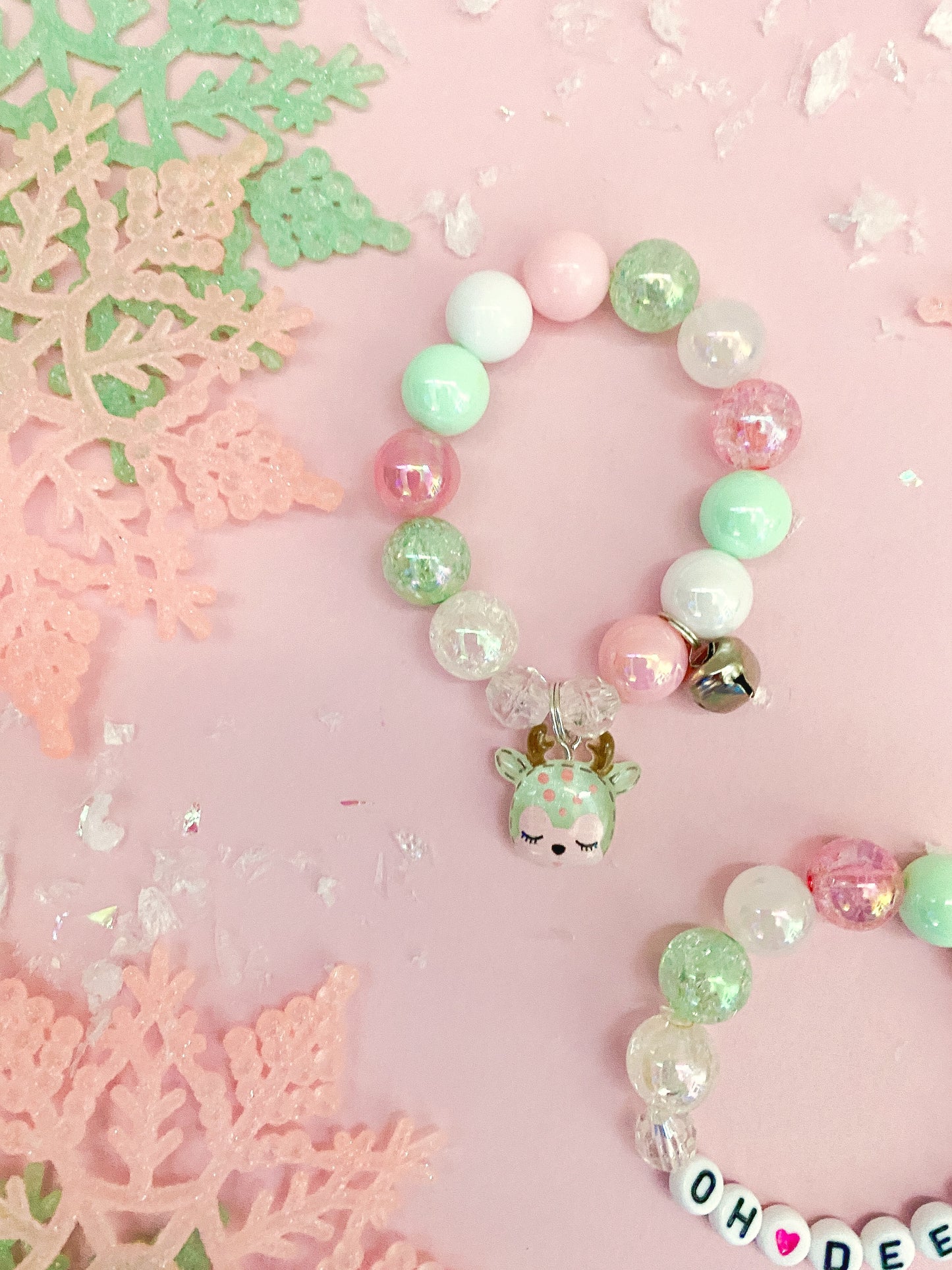 Retro Reindeer Charm Bracelet - Customizable