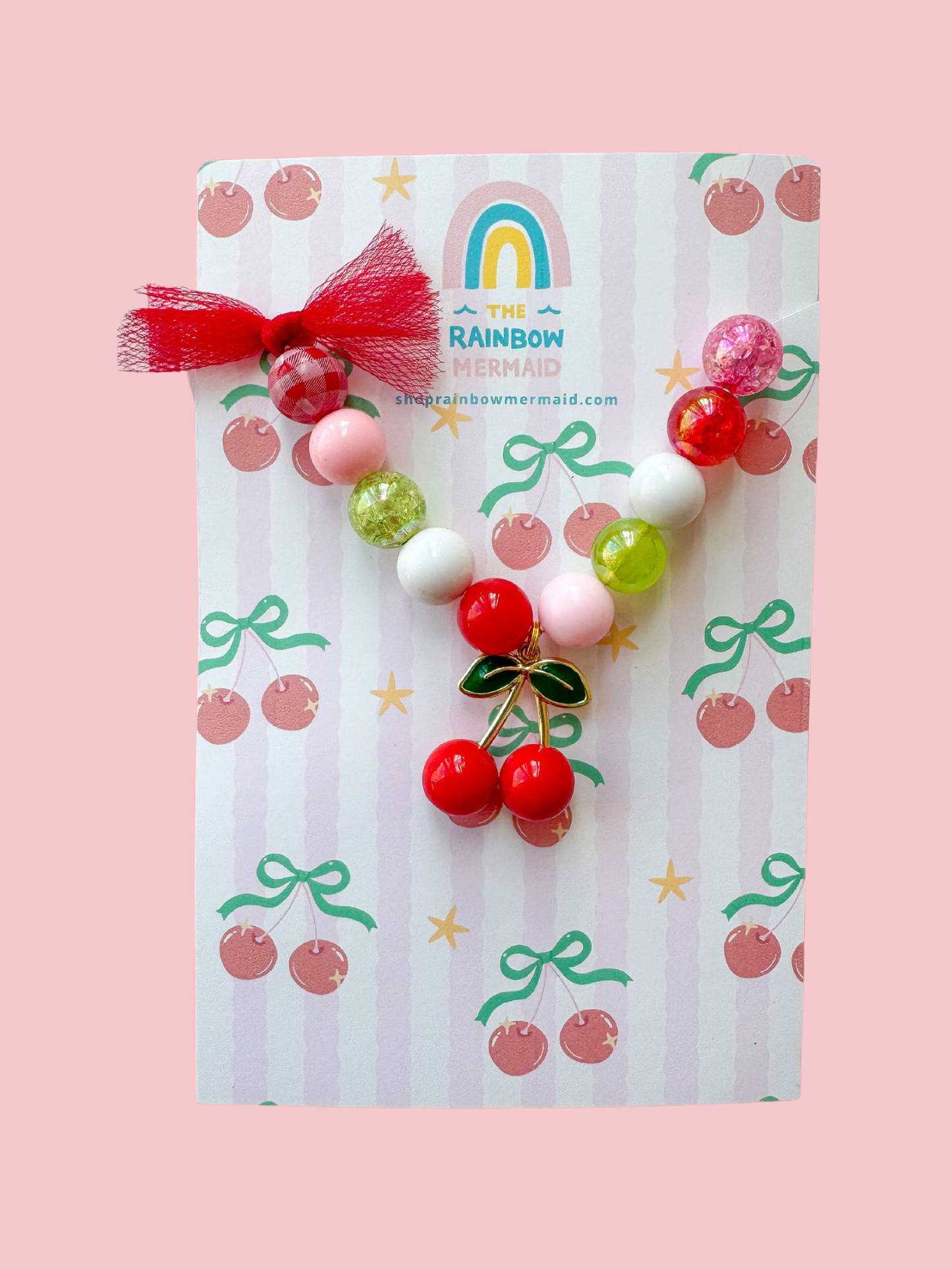 Beaded Cherry Necklace