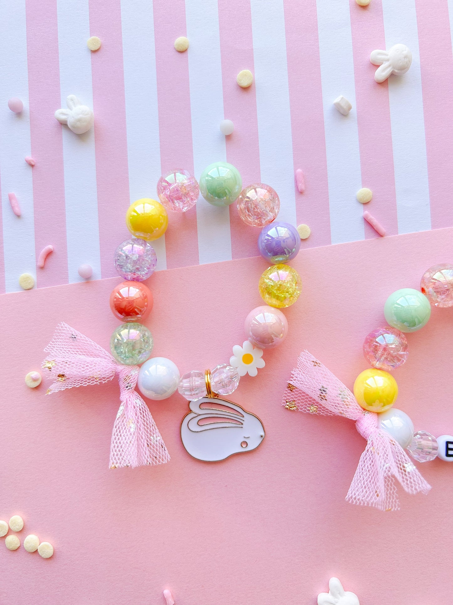 Daisy Bunny Beaded Charm Bracelet