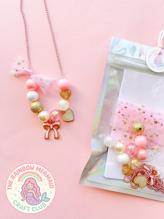 Create Your Own Necklace Kit: Heart and Bow (Makes 1 Necklace)