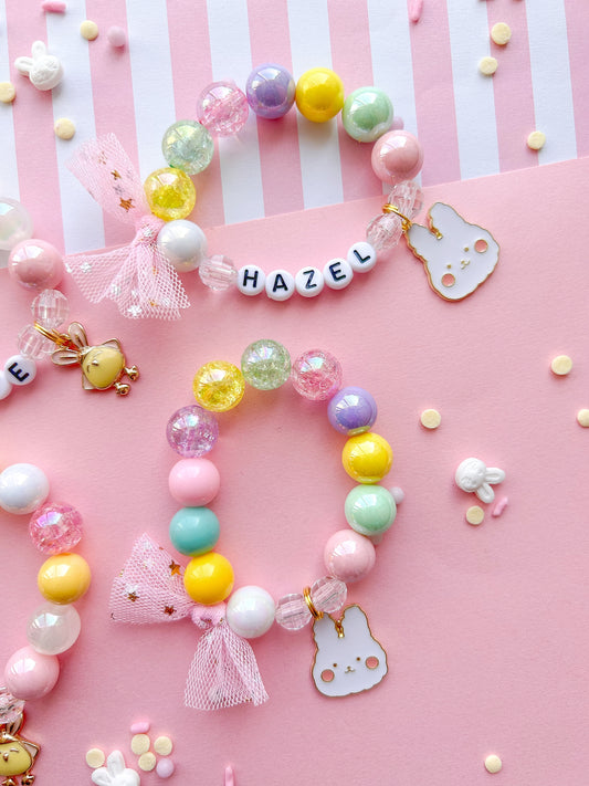 Cute Bunny Beaded Charm Bracelet