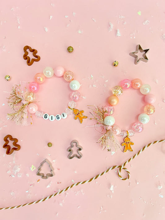 Christmas Holiday Kids Sweet Gingerbread Charm Bracelet