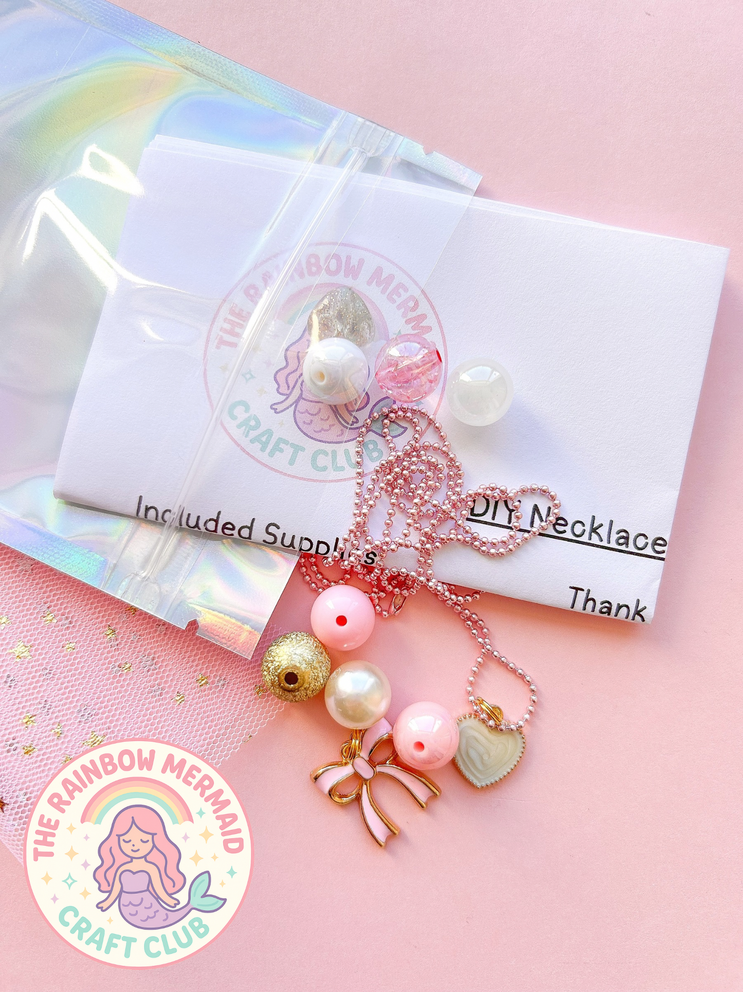 Create Your Own Necklace Kit: Heart and Bow (Makes 1 Necklace)