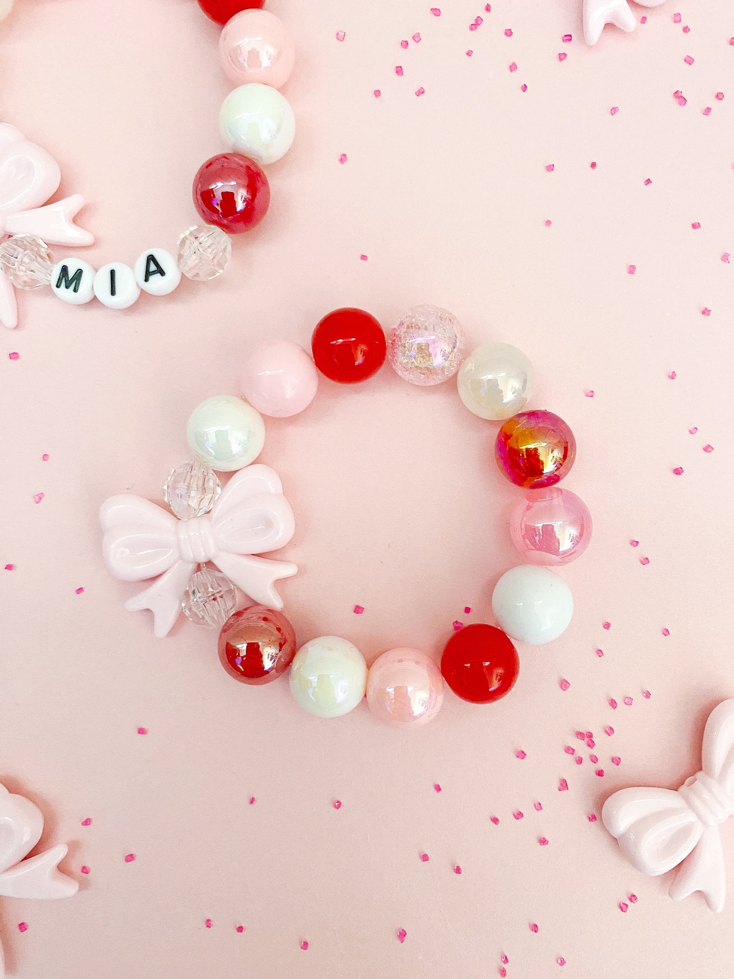 Mini Cute Pink Bow Bead For Diy Jewelry Making