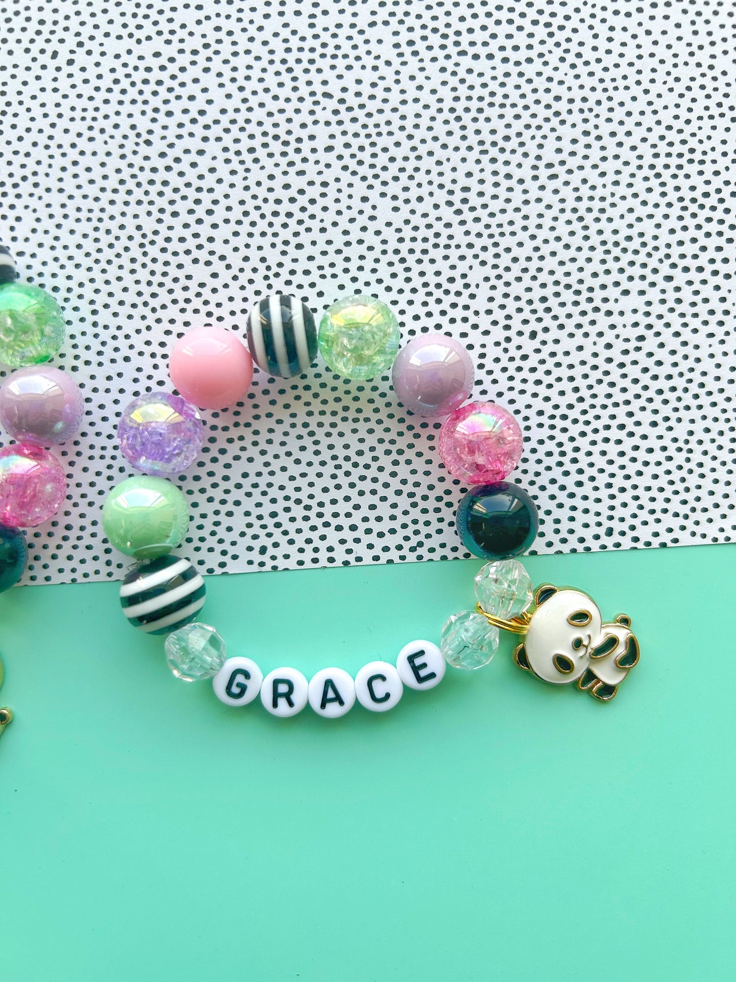 Panda Bear Beaded Charm Bracelet