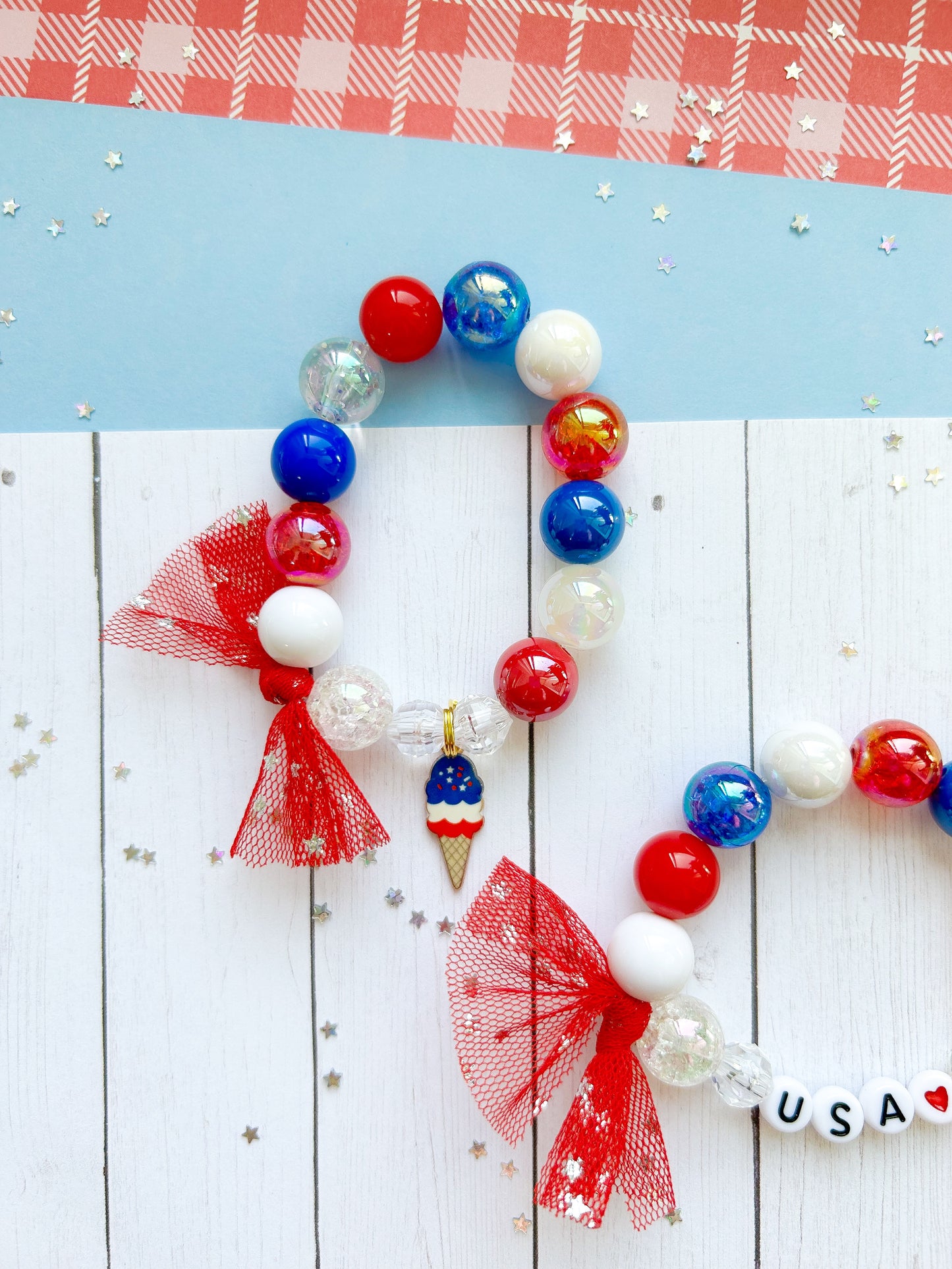 4th of July Summer Ice Cream Charm Bracelet