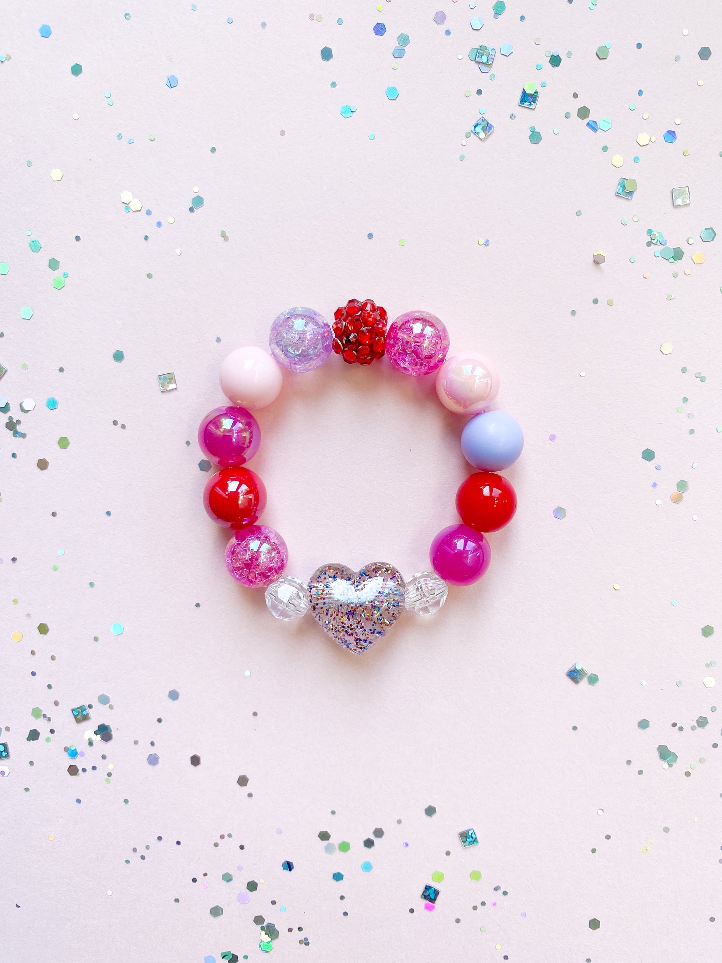 Glitter Heart Bracelet