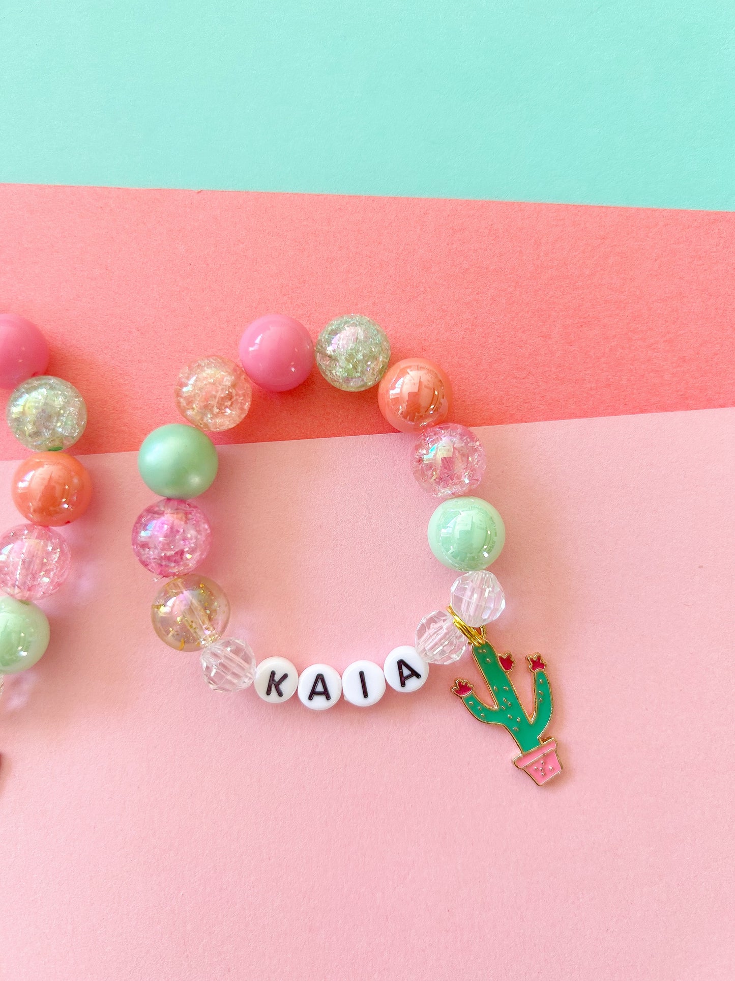 Cactus Southwest Beaded Charm Bracelet
