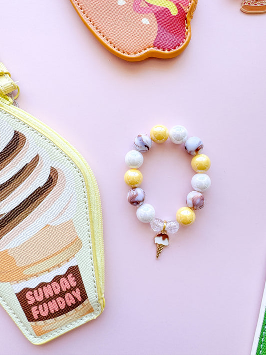 Sundae Funday Chocolae Ice Cream Charm Bracelet Personalized