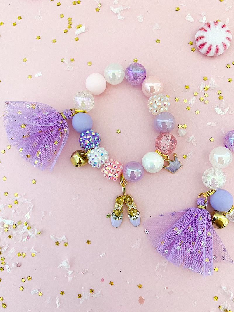 Sugar Plum Fairy (Purples) Charm Bracelet - Customizable