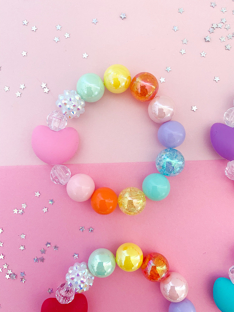 Rainbow Heart Valentine Bracelet